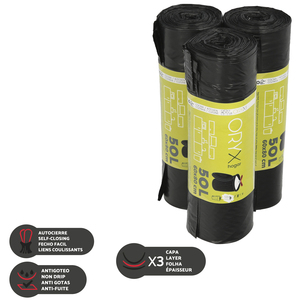 Sacchetti per Rifiuti con Chiusura Facilitata 50 Litri, Rotolo da 10 Sacchetti - Product Image 3