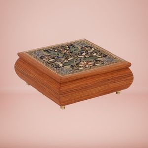 Pequeña caja de música Peksi Merak hecha a mano jugando Bengawan Solo regalo de madera tradicional para decoración del hogar y coleccionistas - Product Image 2