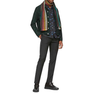 Veste en toile et daim pour homme, hiver, haute qualité, écologique, respirante, coupe-vent, col roulé, fermeture éclair, logo sur le devant, décontractée - Product Image 5