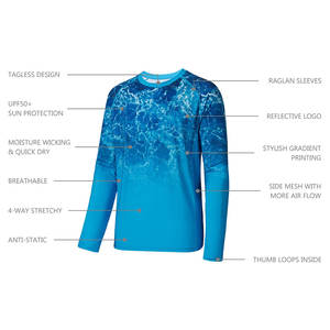 Deportes al aire libre UPF 50 + protección UV camisa de pesca al por mayor mejor pescador camiseta pesca camisas hombres - Product Image 3