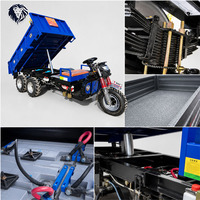 Tricycle électrique mini à 5 roues avec benne basculante hydraulique et double essieu arrière pour le transport agricole