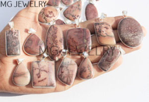 Coffee Bean Jasper Gemstone Bezel <b>Pendants</b> Wholesale Natural Coffee Bean Jasper <b>Crystal</b> Silver Plated <b>Pendants</b> Fashion Jewelry - Product Image 4