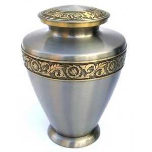 Urnas de cremación para adultos de latón de alta calidad con banda de grabado, urnas funerarias de Metal con acabado de Color dorado y rosa para cenizas humanas - Product Image 2