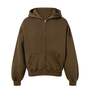 OEM Custom Logo 400gsm Cotton <b>Tech</b> Fleece Men's Hoodie Sweatshirt Oversized Heavy Weight Full Zip Quality Winter Wear <b>Washed</b> - Product Image 1