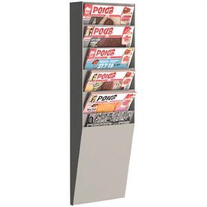 Organisateur de magazines Prospectus Paperflow 6 faces PAPERFLOW Polystyrène Gris 23,6 x 71,2 x 8,3 cm (L x H x P) DIN A4 Profondeur 8,3 cm - Product Image 2