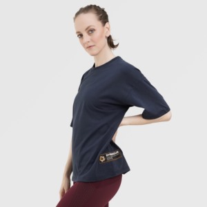 Efforless <b>Navy</b> Swing Tee Slim Fit Crop Top Diamonds Decoration Lightweight Breathable Jersey Cotton Available XS XXS XL Sizes - Product Image 3