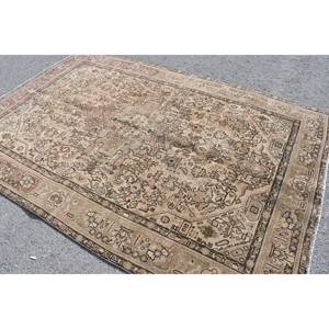 พรมขนแกะสีน้ำตาลเบจแบบคลาสสิกพรม6.3x9.5ฟุตสไตล์ตุรกีสำหรับห้องนั่งเล่นสี่เหลี่ยมผืนผ้าทางเดินทางเดินพรมยางรองข้างเตียง - Product Image 4