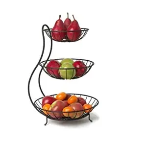 Cestino di frutta in filo metallico cestini portaoggetti a 3 livelli per pane snack di frutta caramelle articoli per la casa ciotola di frutta di moda decorare