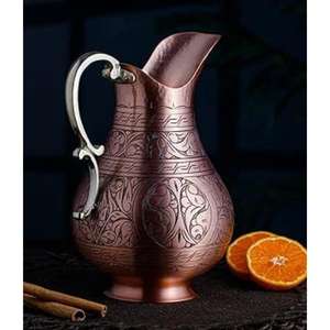 Pichet en cuivre antique sculpture à la main conception amélioration de la santé verres ménagers 100% véritable eau en cuivre cruches et pichet - Product Image 5