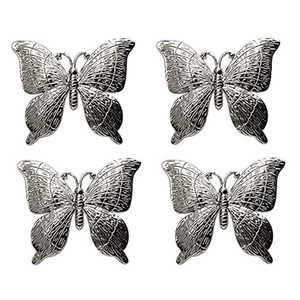 2024 ยอดนิยมหรูหราสร้างสรรค์จํานวนมากขายส่งโต๊ะผีเสื้อเงินแหวนผ้าเช็ดปากโลหะอุปกรณ์เสริมตาราง - Product Image 6