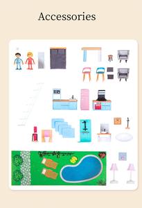 <span class=keywords><strong>Casetta</strong></span> in Legno Multilivello Fai-da-Te per Bambole con Mobili e Accessori, Regalo Educativo per Bambine - Product Image 2