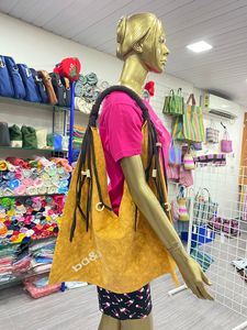 Bolsos de mano de algodón con decoración de perlas Estilo lavado sombreado Tipo de cierre abierto - Product Image 3