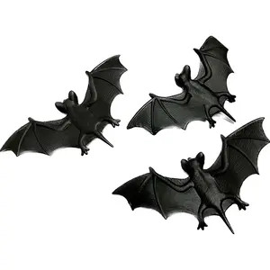 OEM Halloween Kreatur PVC Black Bat 6-teiliges Set lustig gruselig gruselig gruselig Dekoration Indoor Outdoor Party Gunst schrecklich niedlich