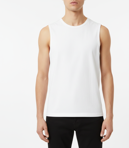 NovaFresh <b>White</b> Cotton <b>Vest</b> for <b>Men</b> Sleeveless Lightweight Breathable Stretch Fabric Designed for Daily Comfort Use - Product Image 1