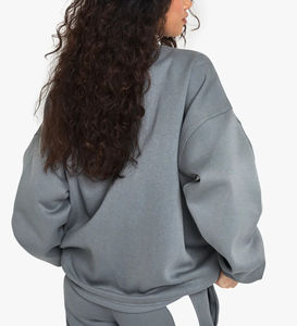 OEM/ODM mujeres sudaderas de gran tamaño cuello redondo pulóver moda personalizado pantalla impresa logotipo Hip Hop holgado señoras sudaderas - Product Image 5