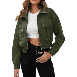 Ensemble de vêtements pour femmes, haut court et veste, tendance 2026, col rond, manches courtes, hauts courts pour femmes, vestes, fabriqué au Pakistan - Product Image 1