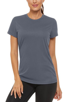 T-shirts d'été personnalisés pour femmes, impression en relief, écologiques, séchage rapide, manches courtes, coupe ajustée, hauts de sport pour la gym