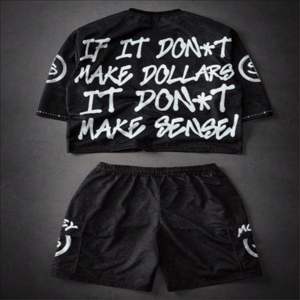 Ensemble de short graphique 100% en coton avec design personnalisé pour hommes T-shirt et short 2 pièces léger d'été Activewear - Product Image 2