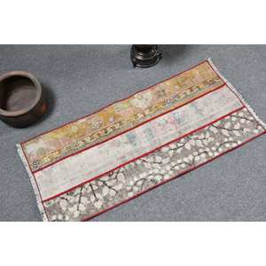 Modern Classic 1.5 X 3.2ft Vintage Turkish <b>Rug</b> Beige Wool Patchwork Design Latex for Teens <b>Large</b> Area Rectangle for <b>Living</b> - Product Image 2