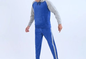 <b>Men</b> Warm Sweat Suit Set Long Sleeve <b>Pullover</b> Winter <b>Men</b> Sweat Suit Set Contrast Color Cotton Polyester Sweat Suits - Product Image 5