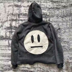 เสื้อฮู้ดผู้ชายแบบสวมหัวโอเวอร์ไซส์ปักลายกรดซีดจางวินเทจ - Product Image 3