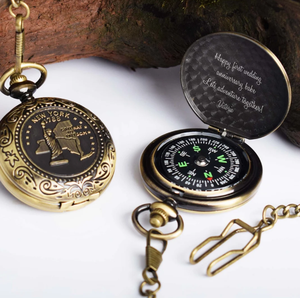 Brújula de bolsillo personalizada grabada, regalo de abuelos, regalos de marido, regalo de parejas, regalos de Navidad - Product Image 3