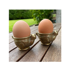 Coquetier en laiton coquetier en laiton moderne prix de gros coquetier en forme de poule 2 pièces prix de gros - Product Image 1