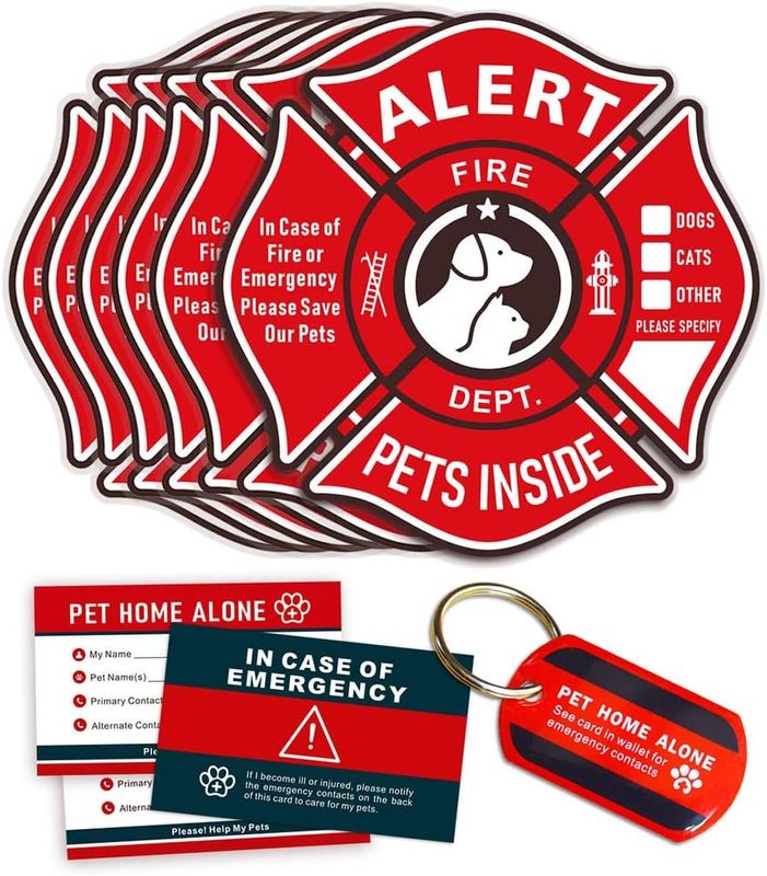 Pet Alert Vinyl Stickers Static Cling