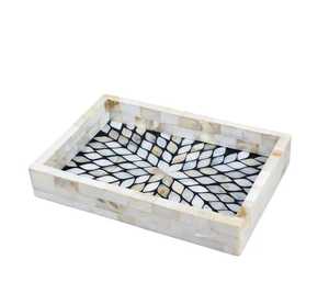 Luxe Medina Handcrafted Pearl and Bone Inlay Tray Personalized Decorative Tray Elegant Home Dining, Special Occasions, Gift Use - Product Image 6