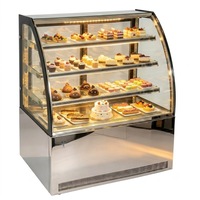 Vitrine de boulangerie en verre, comptoir de présentation de pâtisserie à 3 niveaux, comptoir de présentation de gâteaux en acier inoxydable 201