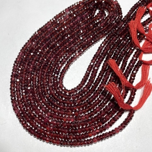 Mozambique ลูกปัดโกเมนเหลี่ยมเพชรพลอยทรงกลมขนาด4.5-5มม. ลูกปัดสีแดงธรรมชาติสำหรับเจาะตรงกลางเครื่องประดับลูกปัด - Product Image 5