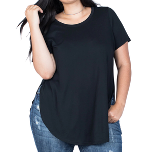 Tops de Yoga de Talla Grande con Abertura Lateral, Manga Corta, Ajuste Holgado, Ropa Deportiva Elástica para Entrenamiento, Fitness, Gimnasio y Deportes - Product Image 4