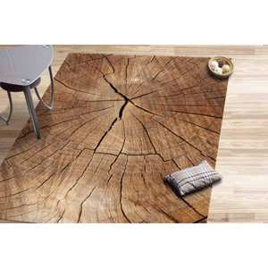 Tapis à motif de souches d'arbres : Tapis d'appoint moderne pour salon, tapis fin non tissé - Product Image 1