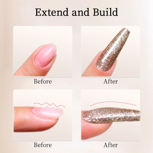 R S Nail 5g 3 en 1 Gel d'extension pour ongles, <span class=keywords><strong>vernis</strong></span> à ongles doré argenté scintillant, gel UV de construction, <span class=keywords><strong>vernis</strong></span> <span class=keywords><strong>semi</strong></span>-<span class=keywords><strong>permanent</strong></span> pour manucure - Product Image 2