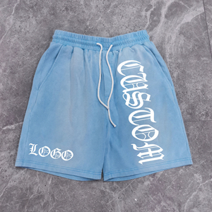 Short de survêtement en molleton de coton lavé à l'acide de haute qualité fabriqué sur mesure par Oem pour hommes short de rue vierge surdimensionné - Product Image 5
