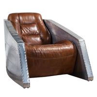 Canapé Chesterfield Aviator 1 place de haute qualité avec pieds en bois massif, extensible, convertible, avec housse amovible, authentique, pour entrepôt et école