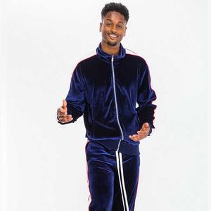 OEM Supplier and Manufacturer Sports Wear Velvet Tracksuits Men Zipper Tracksuit <b>Gym</b> Athletic Velour Track Suit in <b>Cheap</b> - Product Image 1