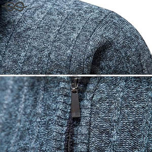 Suéter para hombre Quarter Zip Striped Pullover Color Block Polo Sudaderas Otoño Invierno Primavera Casual Warm Knit Top Elegante - Product Image 5