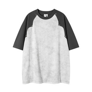 Camiseta de Verano 2026 para Hombre, Estilo Retro Americano, Cuello en V, Talla Grande, 180 Gramos, 100% Algodón, Transpirable, de Punto, Manga Corta - Product Image 4