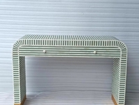 Pouf ottoman moderne en os incrusté, finition exquise, motif rayé, couleur personnalisable, design pliable, idéal pour l'entrée ou l'école
