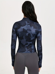 Standing collar zipper <b>yoga</b> wear women's sports tops fitness clothing long sleeve thin <b>jacket</b> running <b>Yoga</b> <b>Jackets</b> - Product Image 3