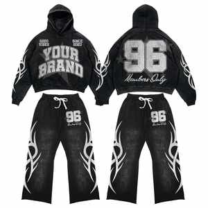 ชุดวอร์มสีจางสไตล์วินเทจ Y2k 400แกรมจากแสงแดดชุดวอร์มซักคุณภาพสูง - Product Image 1