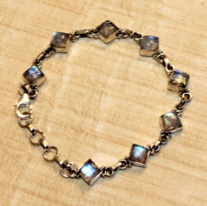 Unisex 925 Silver Wedding Party Anniversary Gift <b>Bracelet</b> Bohemia Style Labradorite Religious <b>Inspired</b> Buddhism Fashion Bangle - Product Image 2