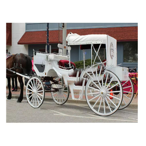 Carruaje de Caballos Barroco Negro Abierto, Carruaje de Caballos de Cuatro Plazas para Turismo en Venta, Carruaje de Caballos Brougham Negro para Turismo - Product Image 2
