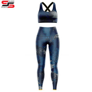 2026 nouvelle impression personnalisée 2 pièces ensemble Yoga vêtements femmes sport soutien-gorge pantalons de course Leggings Fitness vêtements de sport costume - Product Image 1