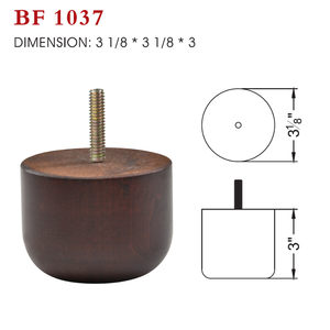 Pied de meuble de chambre à coucher en bois massif, court et rond, robuste, finition naturelle, fabricant OEM sur mesure - Product Image 6