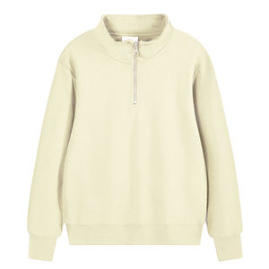 Sweat-shirt lourd pour homme en coton personnalisé 1/4 avec fermeture éclair Pull-over à col rond pour homme à la mode Quarter Crewneck - Product Image 5