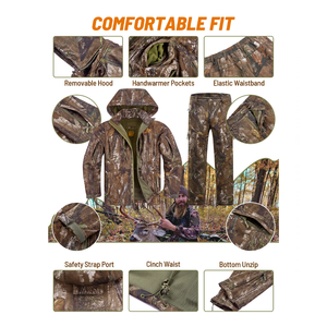 Uniforme de Caza de Camuflaje de Invierno, Kit Personalizable de Lona Impermeable, Cortavientos, Transpirable y Anti-UV para Hombres, Uso en Exteriores - Product Image 4