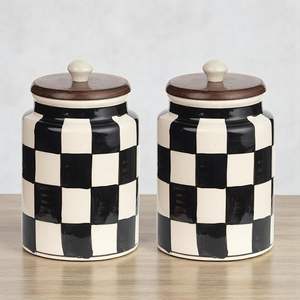 Elegante Tarro de Cerámica para Almacenamiento Organizado en la Despensa, Tarro de Cerámica para Té, Café, Azúcar y Aperitivos, Hecho a Mano y para Organización de Encimeras - Product Image 1