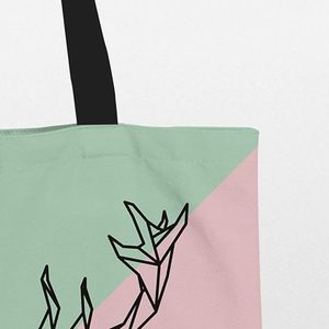 Sacs fourre-tout en toile de coton avec impression intégrale motif rennes, fermeture éclair, poignée noire, sac à bandoulière pour usage quotidien féminin - Product Image 4